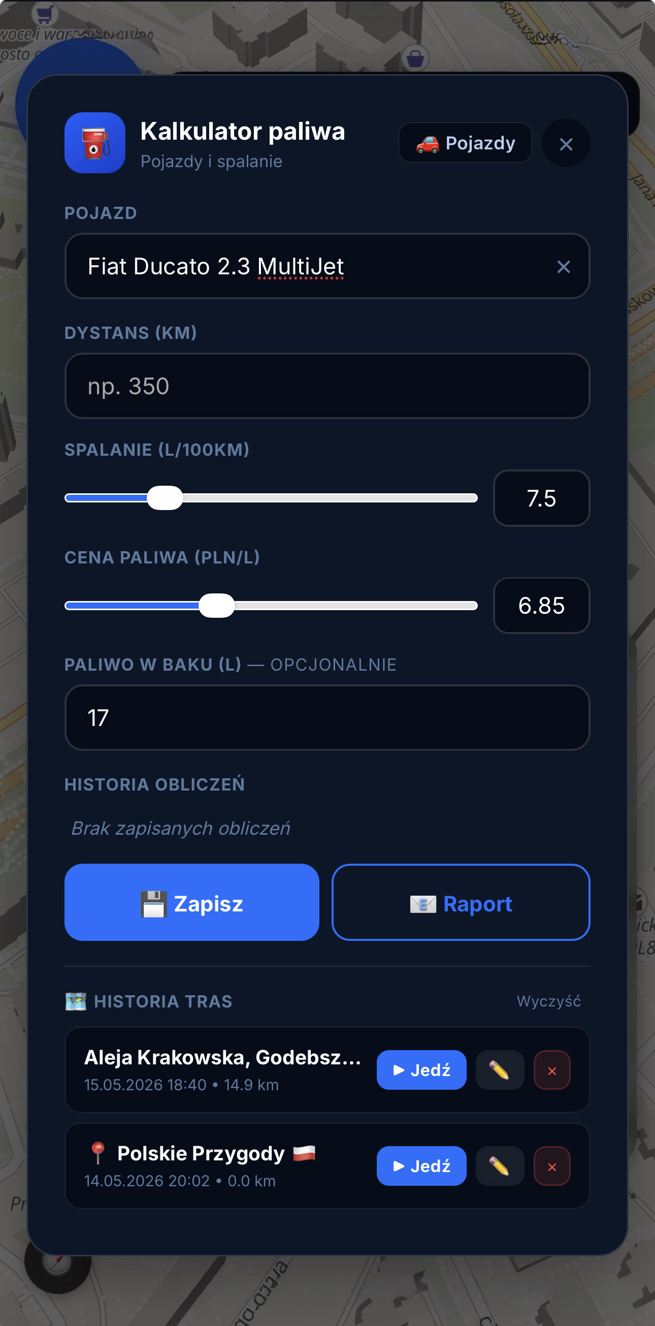 Kalkulator paliwa